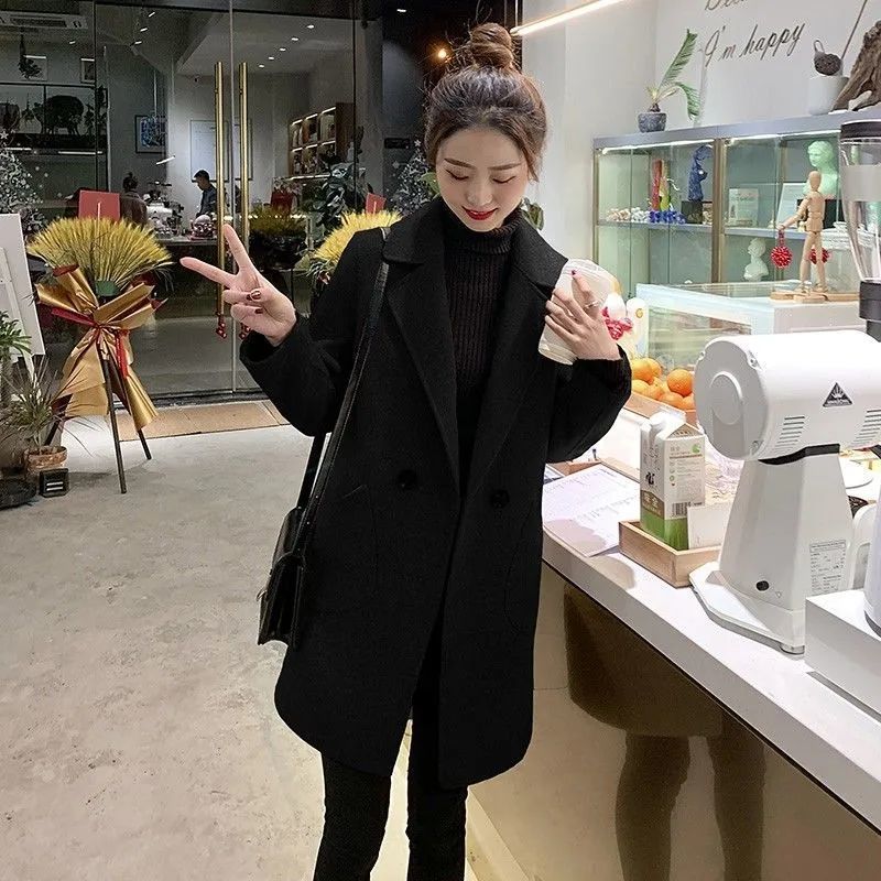 品大人気ラシャコートコートジャケットレデイース秋冬オシャレ韓国風らしゃきれいめ長袖コートロング丈コートカジュアルウエア上品着痩せ