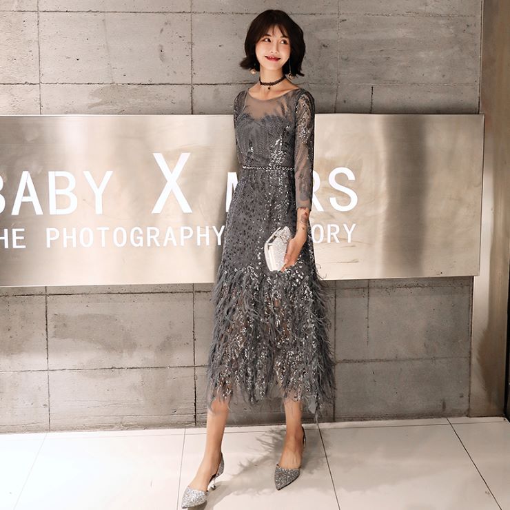 スパンコールフェザーフリンジドレス パーティードレス 結婚式 ワンピース フォーマル 披露宴 卒業式 入学式 発表会 二次会 20代 30代 40代 大人 19,286円