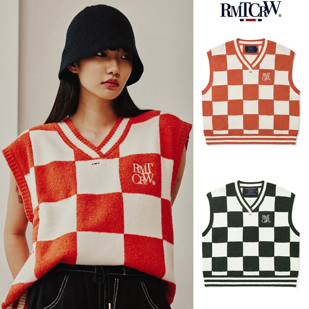 【ROMANTIC CROWN】CHECKER BOARD TERRY VEST