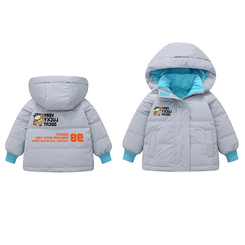 ダウンコート中綿コートキッズ韓国子服男の子女の子冬服アウター厚ダウン風コートキッズコートロングコート中綿ジャケットフード付き