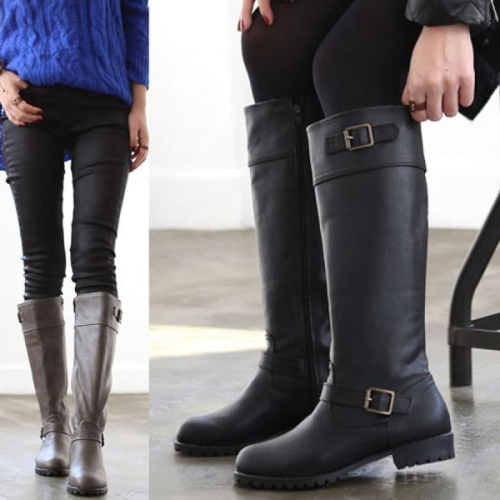 (ニナスパリ) 韓国製_快適にフィットするファー裏地付きブーツ (8J480)