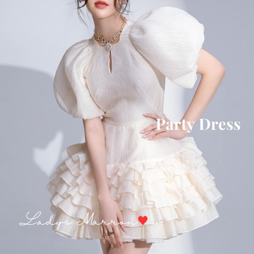 新品更新 ミニドレス ゴスロリ ロリータ ゴシック かわいい フレア 衣装 発表会 パフスリーブ 地雷系 ワンピース パーティードレス 成人式ドレス 同窓会ドレス 二次会ドレス 韓国 ミニ丈 ミニワン