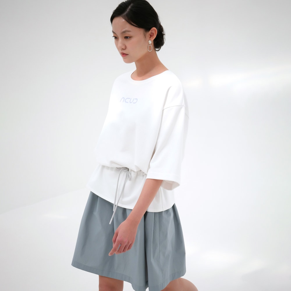 ACUD 半袖ロゴドレス _ホワイト