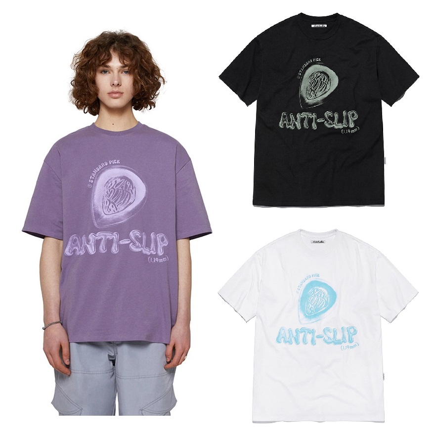 ANTI-SLIP TEE 3色 新商品 韓国人気 男女共用 韓国ファッション マンツーマン シャツ 女性服 韓国スタイル 学生ファッション 肝節期 夏のファッション 新学期