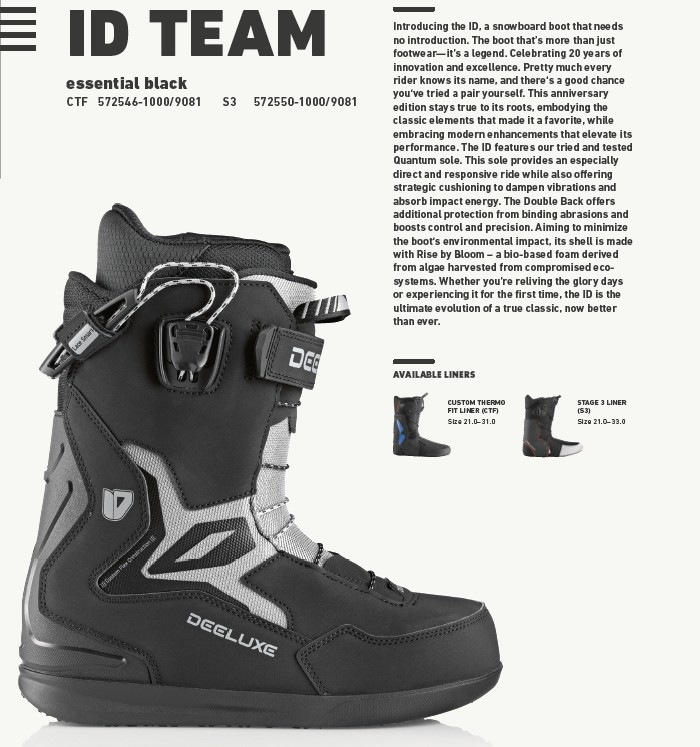 新品未使用 25-26 DEELUXE BOOTS TEAM ID S3 ESSENTIAL BLACK 25.5CM 土日祝発送OK 16