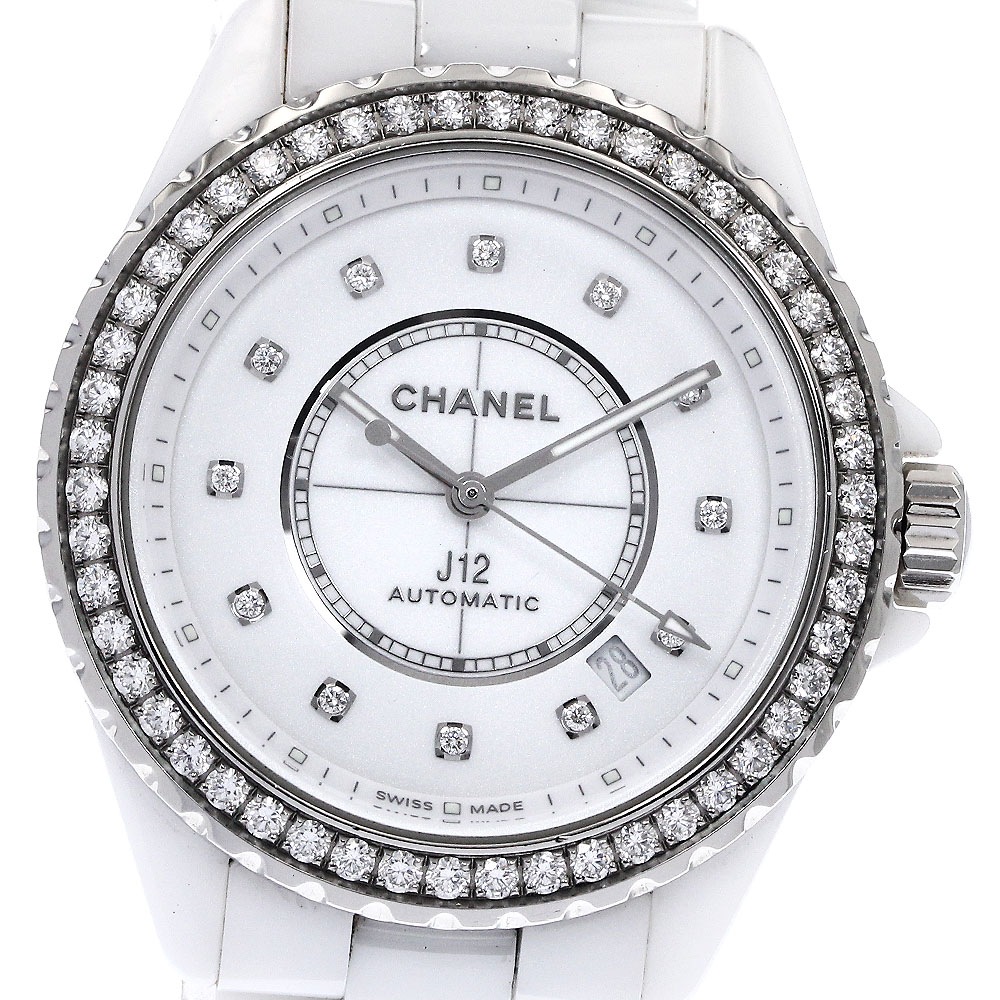 シャネル CHANEL H7189 J12 12Pダイヤ デイト 自動巻き メンズ 良品 箱付き_896192【中古】