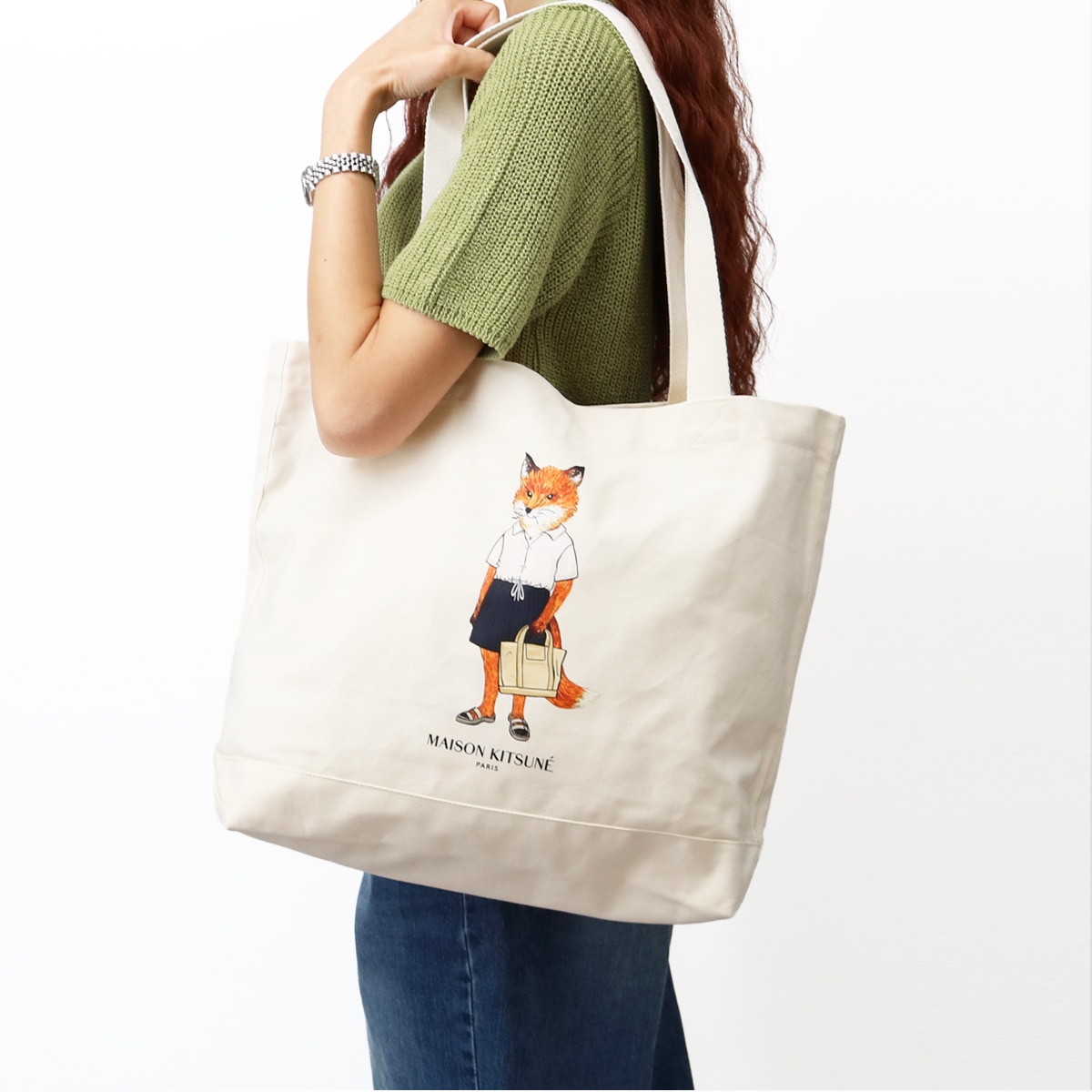キャンバストートバッグ QU05108WW9042 DRESS FOX TOTE ドレスド フォックス メンズ レディース ユニセックス A4収納可能