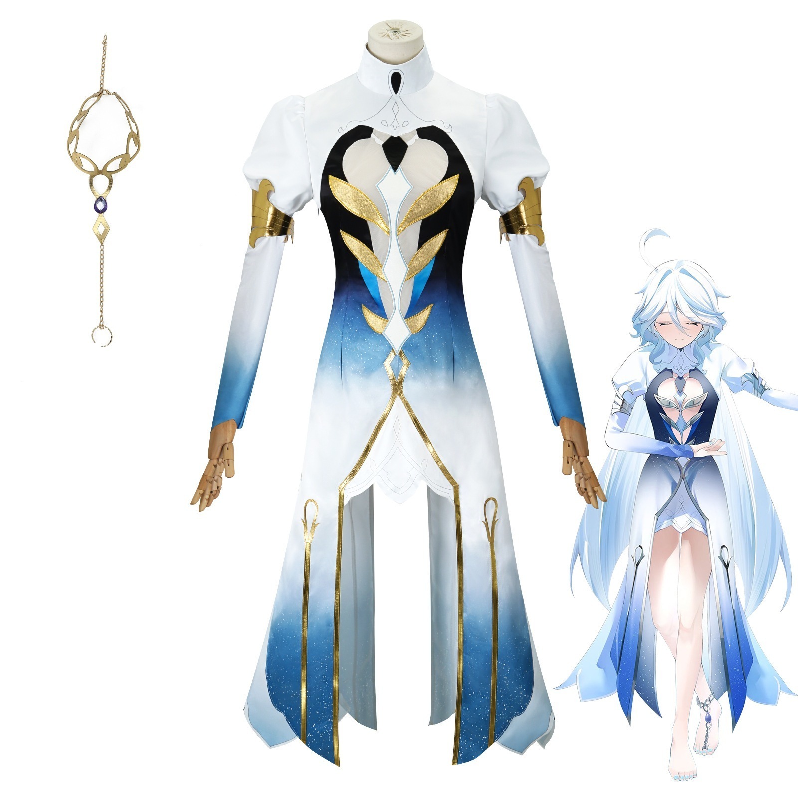 【人気爆売れ】元神cos芙カルロスcos コスプレ コスチューム芙寧娜水神神装コスプレ魔神アニメコスプレ服