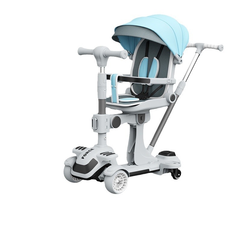 多機能ベビー三輪車子供用スクーター4 in 1 座ってリクライニング