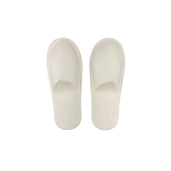 (まとめ) 使い切り リサイクル不織布スリッパ10足 5セット