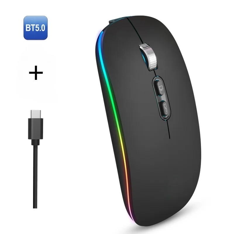 M103超薄型Cマウス,7 GB,2.4GHz,充電式,デュアルUSB,ワイヤレス,Bluetooth 5.1,サイレント