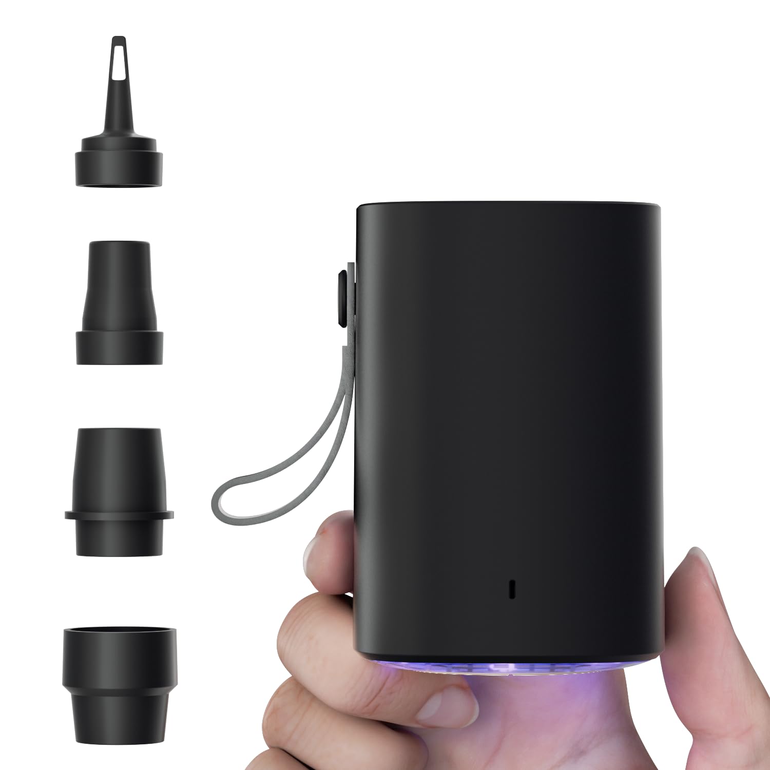 Dolado 空気入れ 電動ポンプ 電動空気入れ 空気抜き ポータブル 小型 エアーポンプ 高速充填 超軽量 最大空気圧5Kpa 低騒音 SOS/LED懐中ライト付き USB充電式 4種類のノズル付き