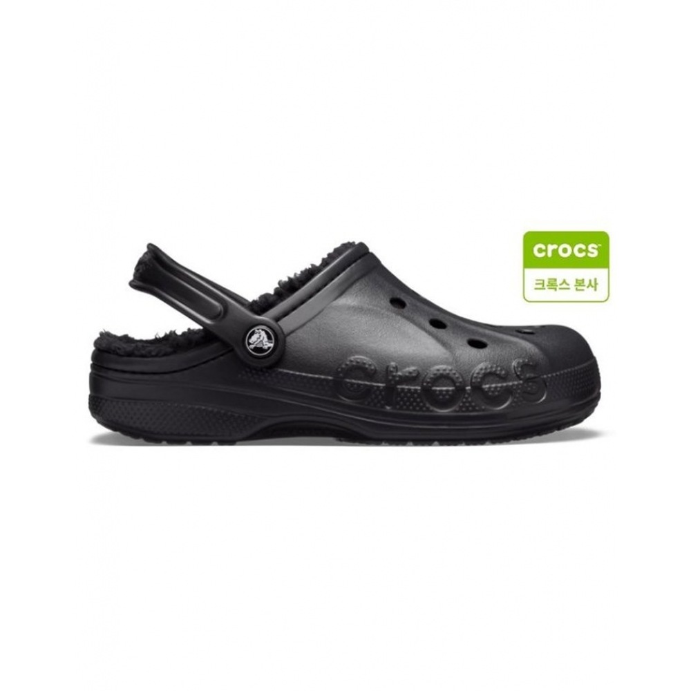クロックスバヤ裏地付きクロッグブラック 205969-060 ユニセックストング