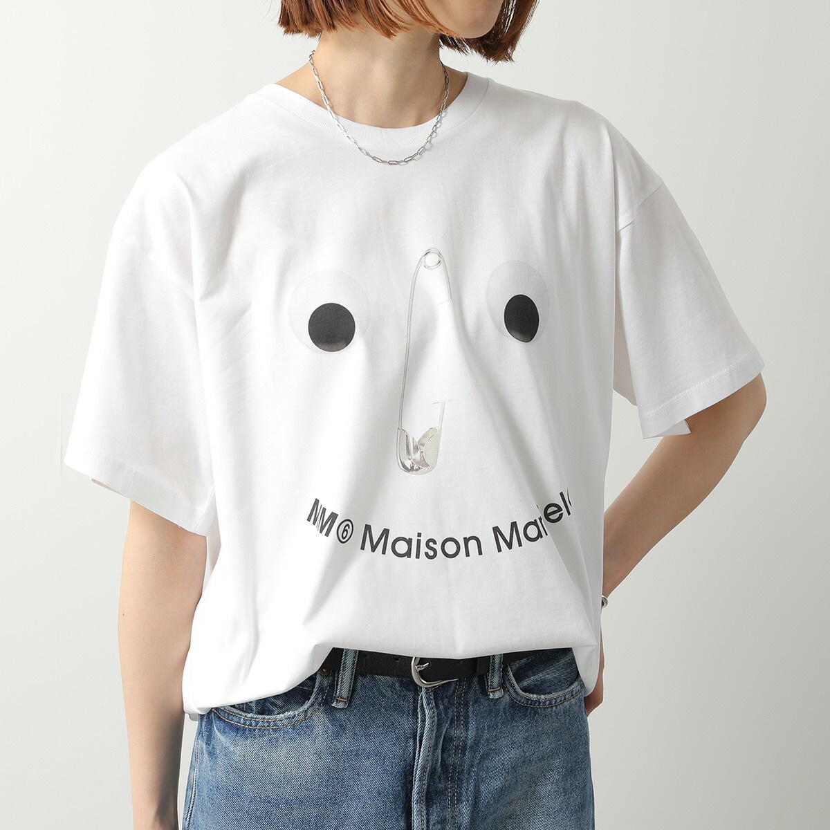 MM6 KIDS エムエムシックス メゾンマルジェラ キッズ Tシャツ M60907 MM04I レディース ガールズ 半袖 ロゴ クルーネック M6100