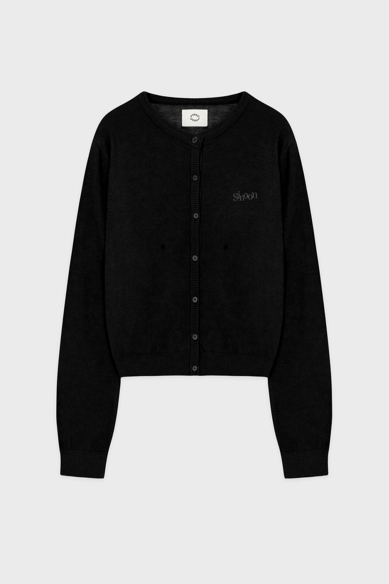 【SINOON】 SINOON LOGO CARDIGAN : BLACK