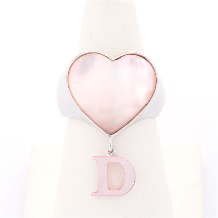 クリスチャン ディオール ハート ピンクシェル Dロゴ 約11.5号【指輪】