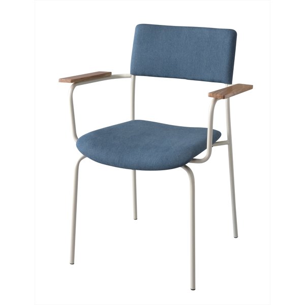 オークの肘掛と白アイアンのアームチェア 北欧 ナチュラル チェア ダイニングチェア ダイニング キッチン ダイニングキッチン