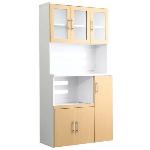 【メーカー直送品】ホームテイスト PST-1890-DBR-LF2 ツートン食器棚【パスタキッチンボード】(幅90cm×高さ180cmタイプ) ダークブラウン