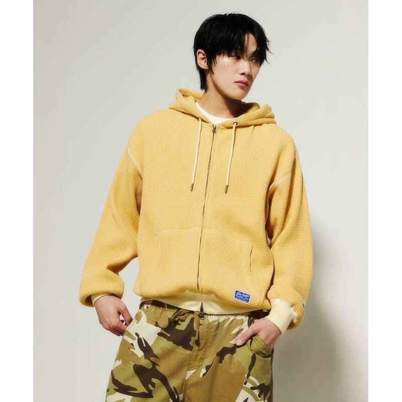 リー LEE ワッフル フード付きジップアップ イエロー LE2601HZ11YL 420298