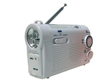 WINTECH 手回し充電 AM/FMラジオライト ホワイト KDR-107W