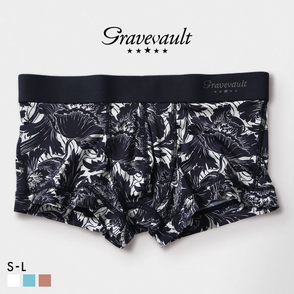 グレイブボールト FLOWER ローライズ ボクサーパンツ メンズ Gravevault 前とじ S