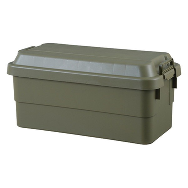 トランクカーゴ/収納ボックス [70L カーキ] 耐荷重100kg ロック機能付き取っ手 持ち運び便