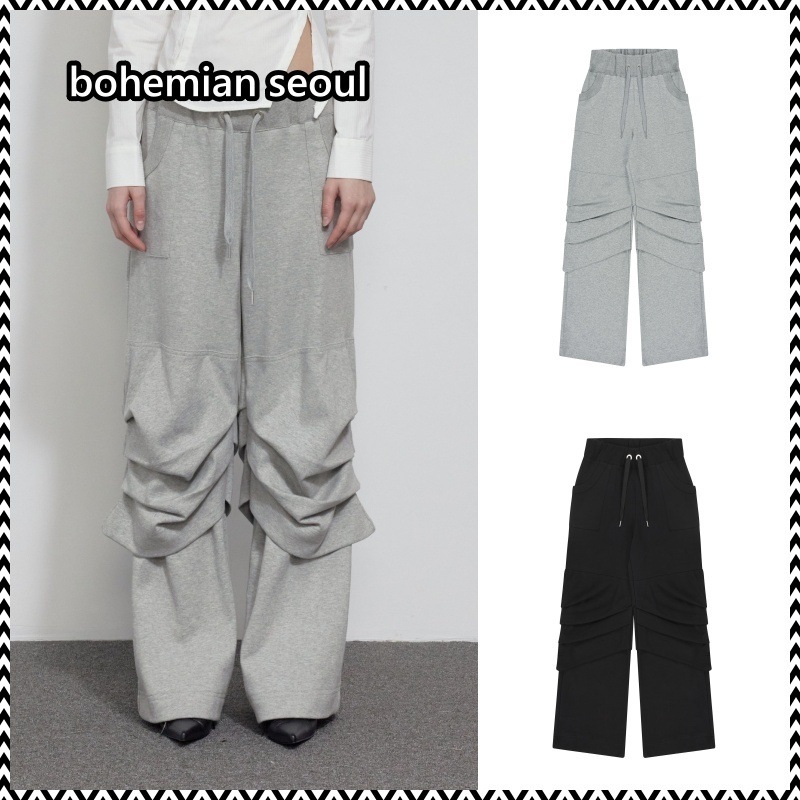 bohemian seoul DIAGONAL SWEAT PANTS