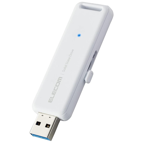 エレコム 外付けSSD/ポータブル/USB3.2(Gen2) 対応/スライド式/250GB/ホワイト メーカー直送