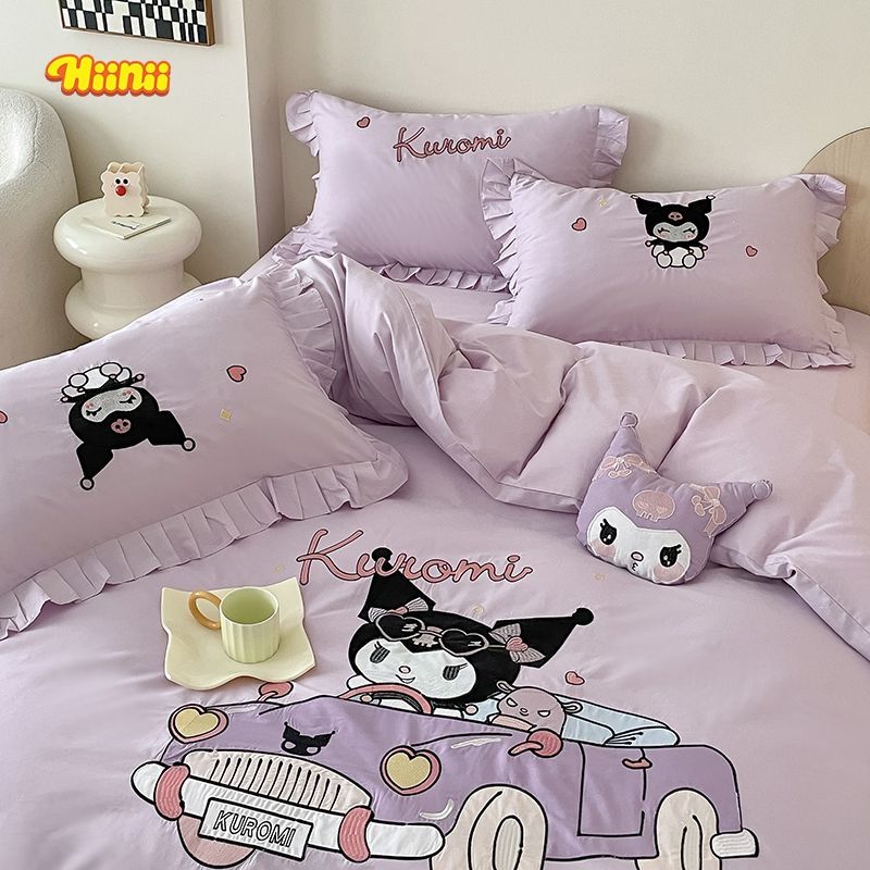 かわいいクロミ綿四点セットアニメ綿布団カバーレース寮シーツ三点セット