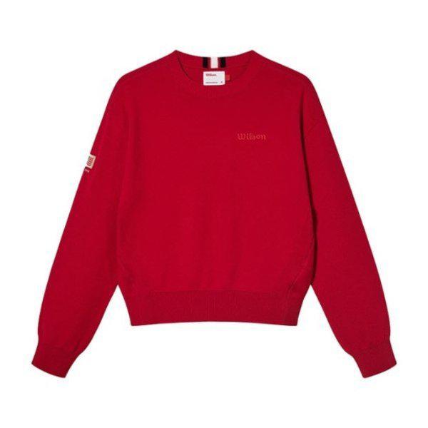 長袖Tシャツ JQS W241002GTL22-RED 女性 ラウンドネック 長袖セーター