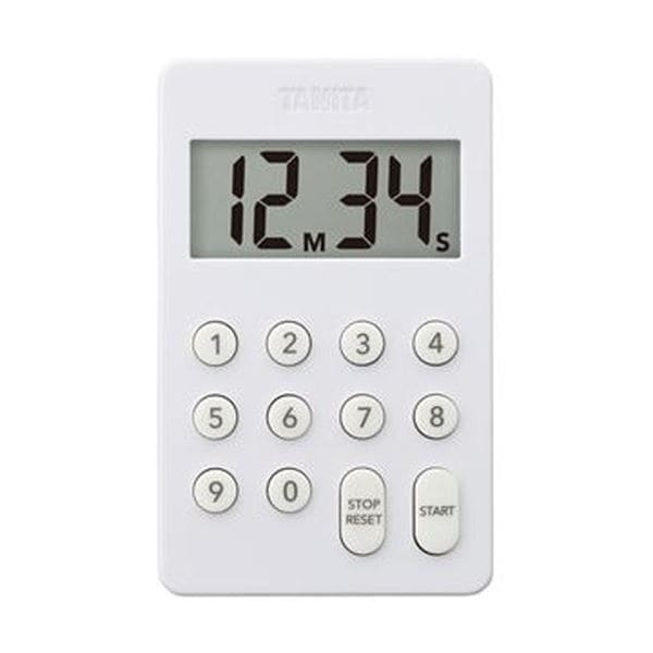 （まとめ）タニタ デジタルタイマー100分計ホワイト TD-415-WH 1個[x10セット]