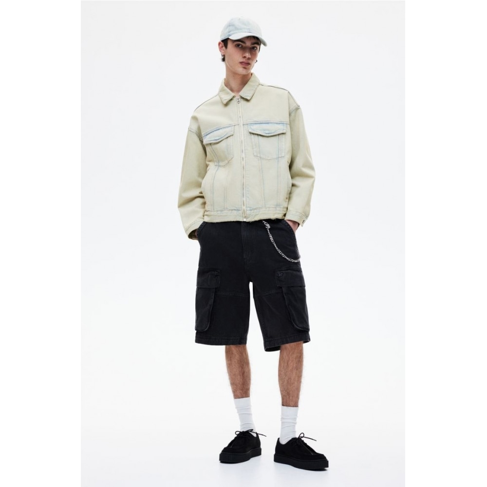 H&M デニムワーカー ジャケット ルーズフィット ペールデニムブルー