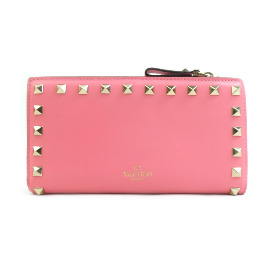 ヴァレンティノ ガラヴァーニ Valentino Garavani 二つ折り長財布 レザー ピンク レディース r10962a
