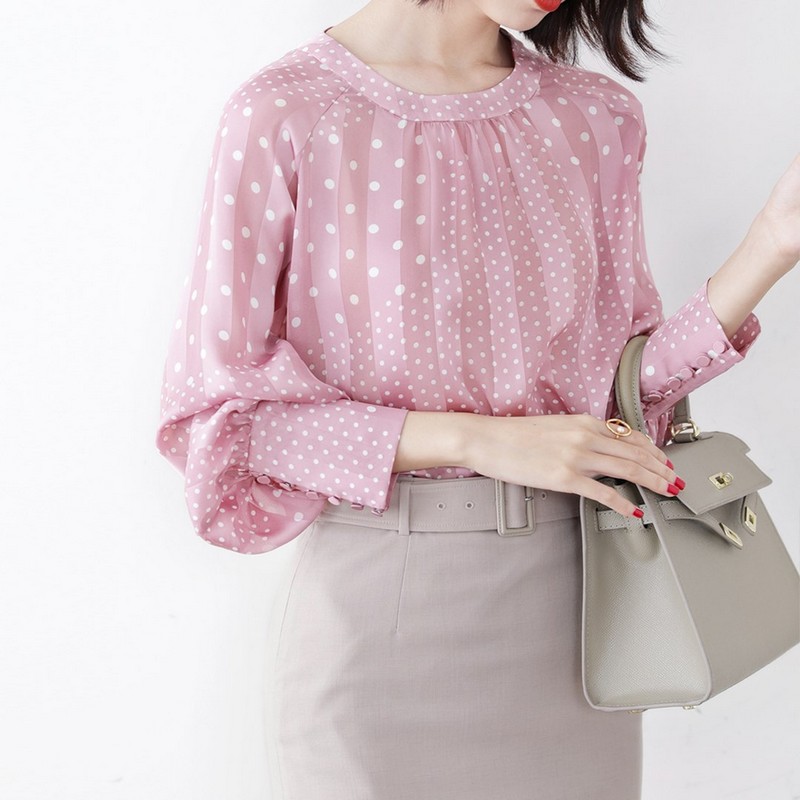 フェミニンドットシャツ【tp0291】