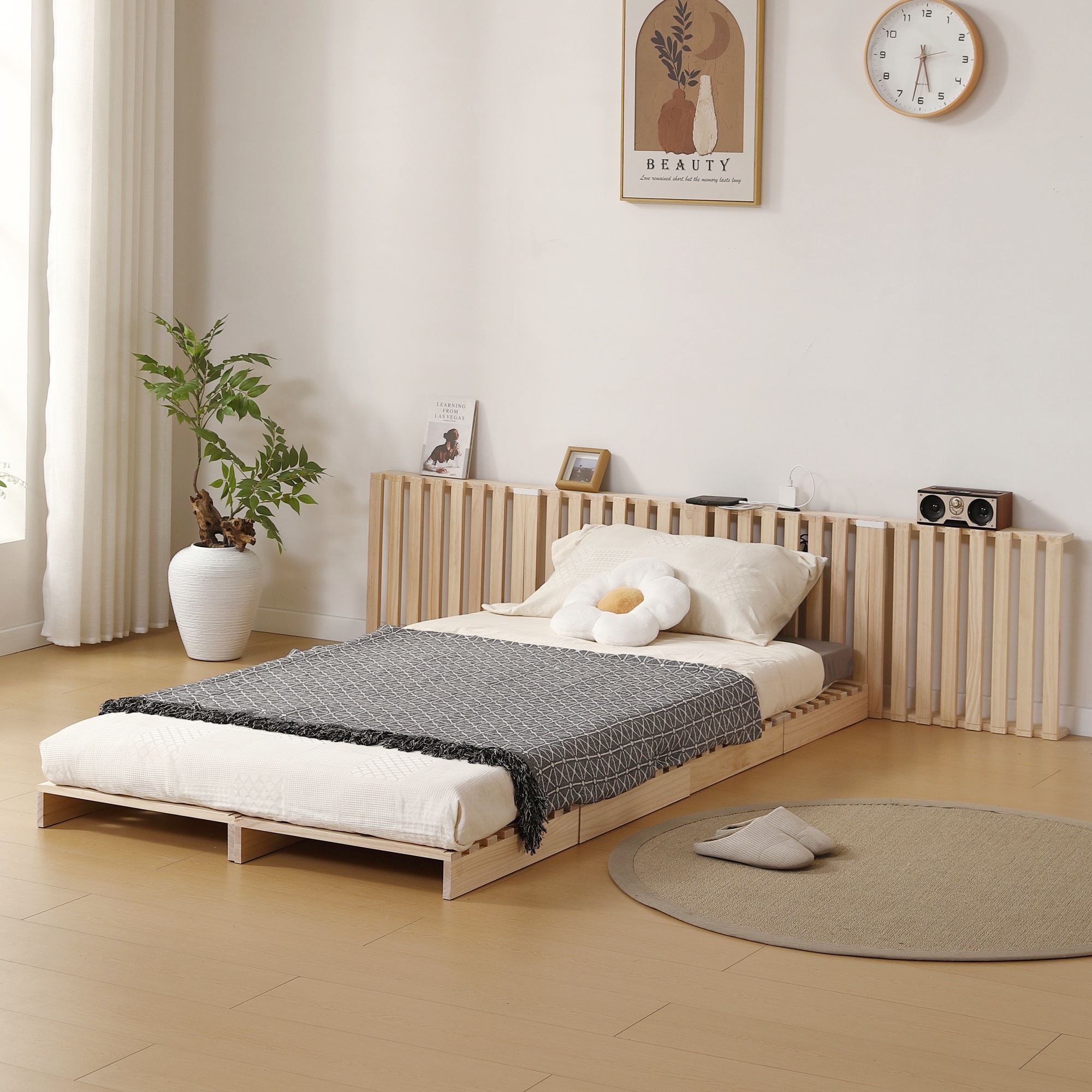 【国内即発送/無料配達】パレットベッド 4枚/8枚/12枚/16枚セット すのこベッド 天然パイン材 ローベッド 50*50cm 組み換え自由 木製 天然木 軽量 ベッド パレット ロータイプ