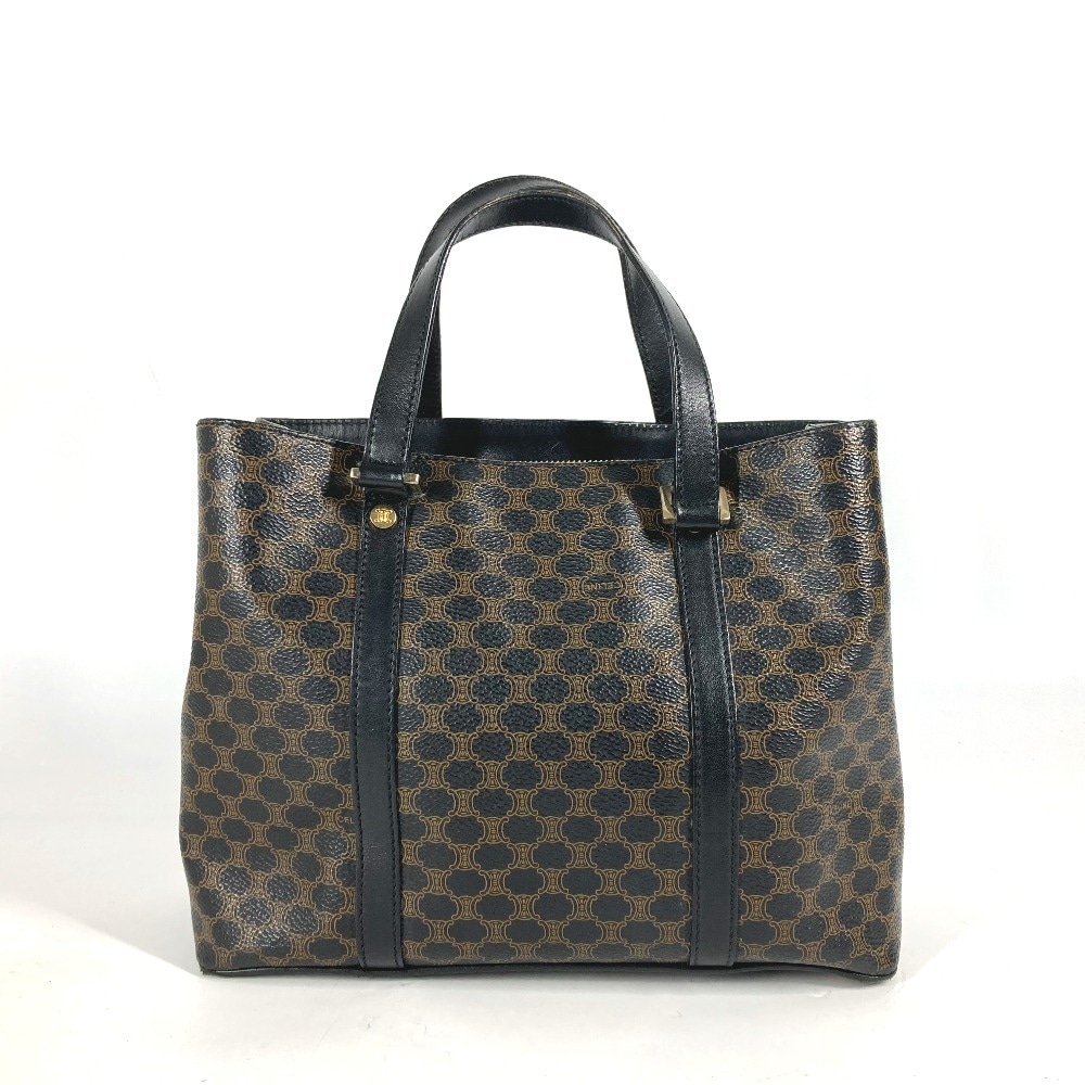 ハンドバッグ マカダム ロゴ ヴィンテージ カバン トートバッグ PVC/レザー ブラック