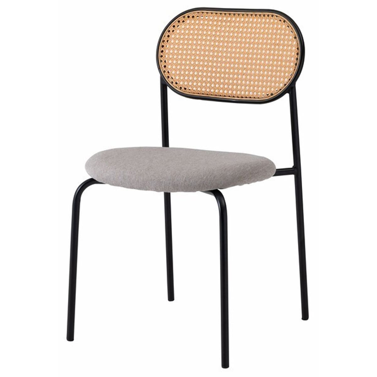 チェア TOE-125BE TOE-125DGY ダイニングチェア おしゃれ 椅子 イス いす チェアー ナチュラル シンプル ラタン調 ファブリック 布地 スチール 背もたれ アームレス ベージュ