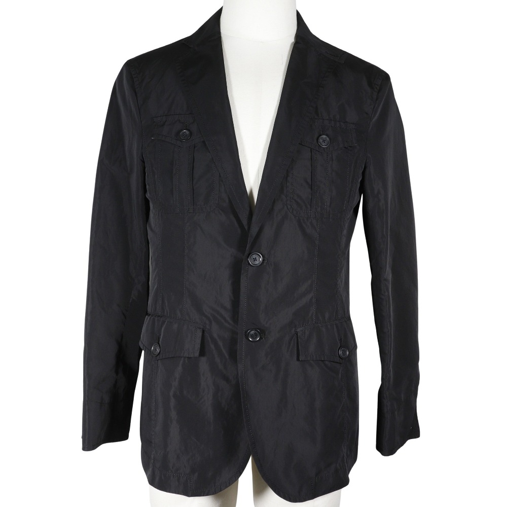 BURBERRY BLACK LABEL バーバリーブラックレーベル BMP19-809-09 テーラードジャケット ポリエステル 黒 メンズ 中古品 A-ランク