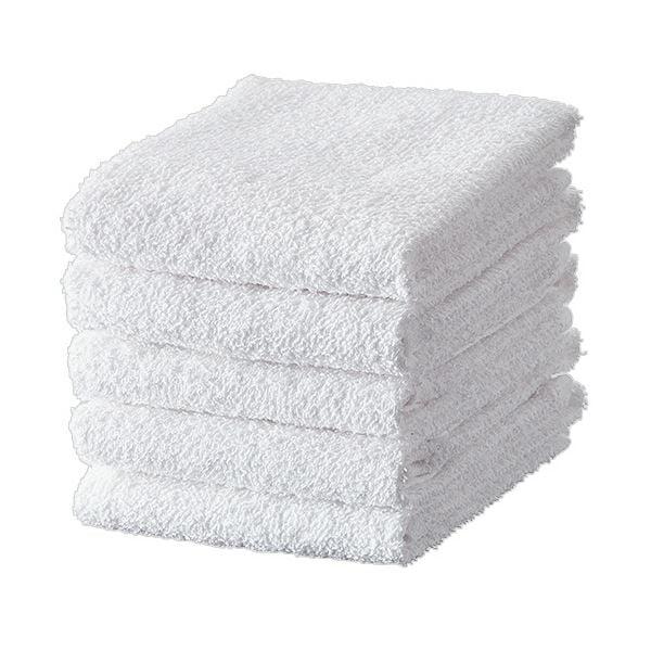 （まとめ） TANOSEEおしぼりタオル ホワイト 1パック（10枚） [x10セット]