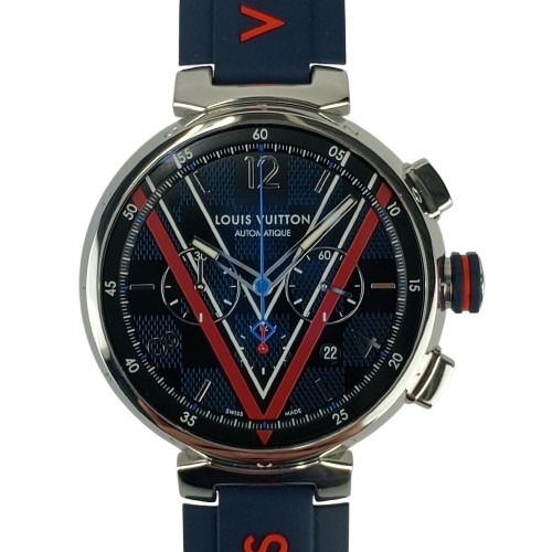ルイヴィトン 腕時計 タンブールダミエコバルトVクロノグラフ SS ラバー QA163 ブルー文字盤 メンズ時計 メンズウォッチ 高級 ブランド スポーツ 人気 プレゼント【本物保証】 213,000円