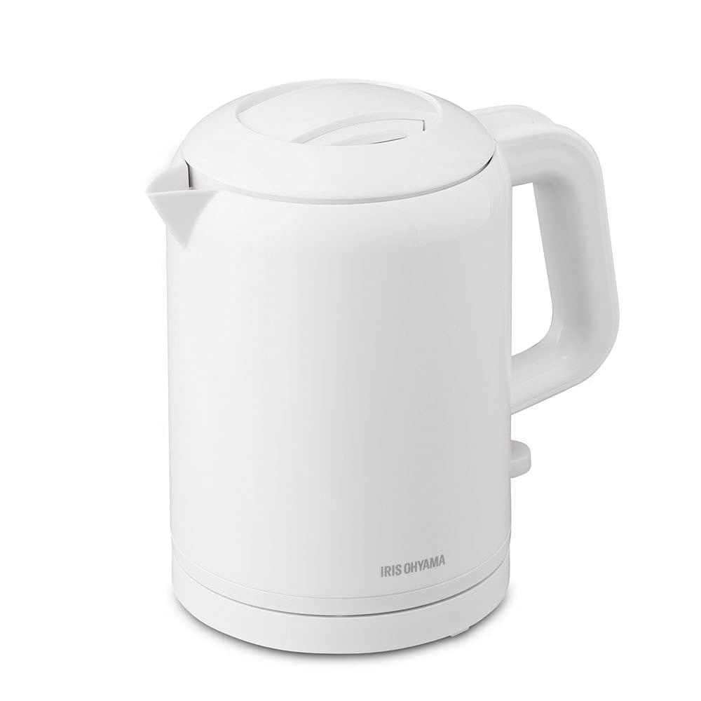 アイリスオーヤマ 電気ケトル 800ml シンプル 一人用 二人用 沸騰60秒 コードレス お手入れ簡単 コーヒーカップ5杯分 やけど防止 二重構造 転倒湯漏れ防止機能付き 空焚き防止機能付き IKE