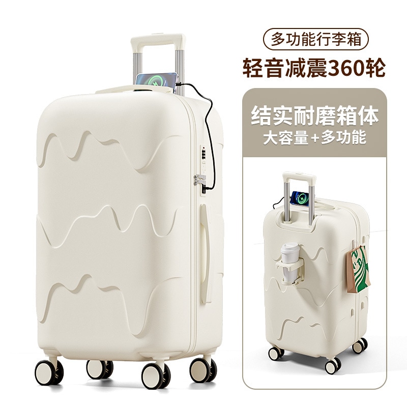 アイスクリームスーツケース 20インチ キャビンスーツケース 大容量 旅行スーツケース 軽量 多機能 ジッパー パスワードスーツケース