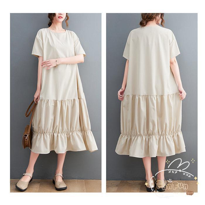 ワンピース 夏 春 ワンピ ロングワンピース レディース 半袖 40代 ギャザー 体型カバー きれいめ 切り替え サマー 涼しい 可愛い Aライン 特別感 5,336円