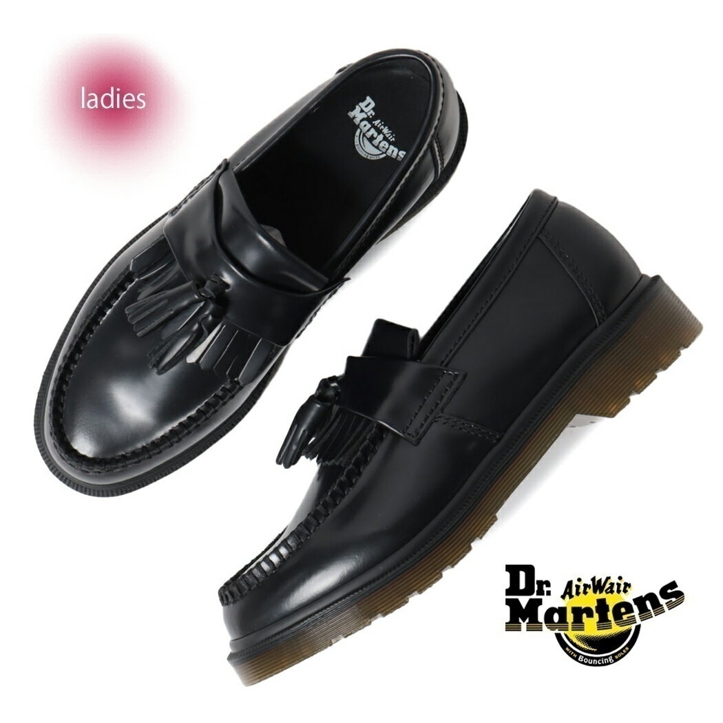 Dr.Martens ドクターマーチン アドリアン レザー ローファー シューズ ADRIAN BLACK ( 厚底 黒 タッセル ブラック レディース ウィメンズ 14573001 )