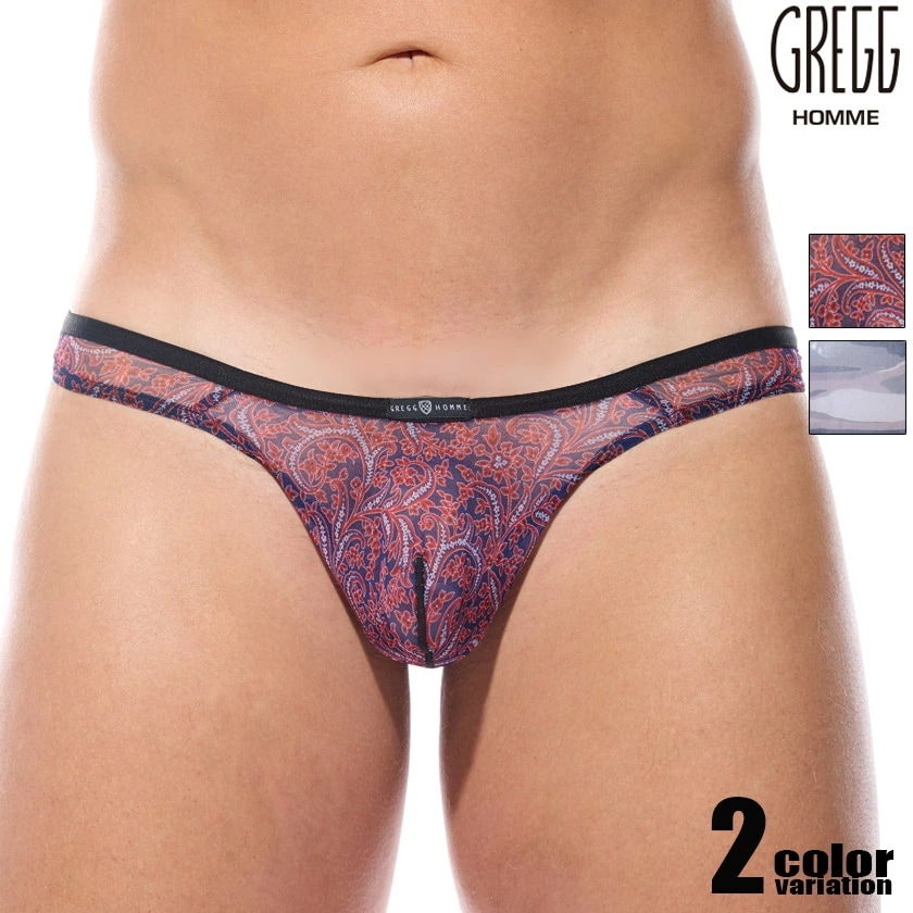 メンズTバック GreggHomme/グレッグオム OUTLINE THONG シースルー迷彩 立体縫製 透け メンズTバック　男性下着　メンズ　パンツ　セクシー ホワイトデー
