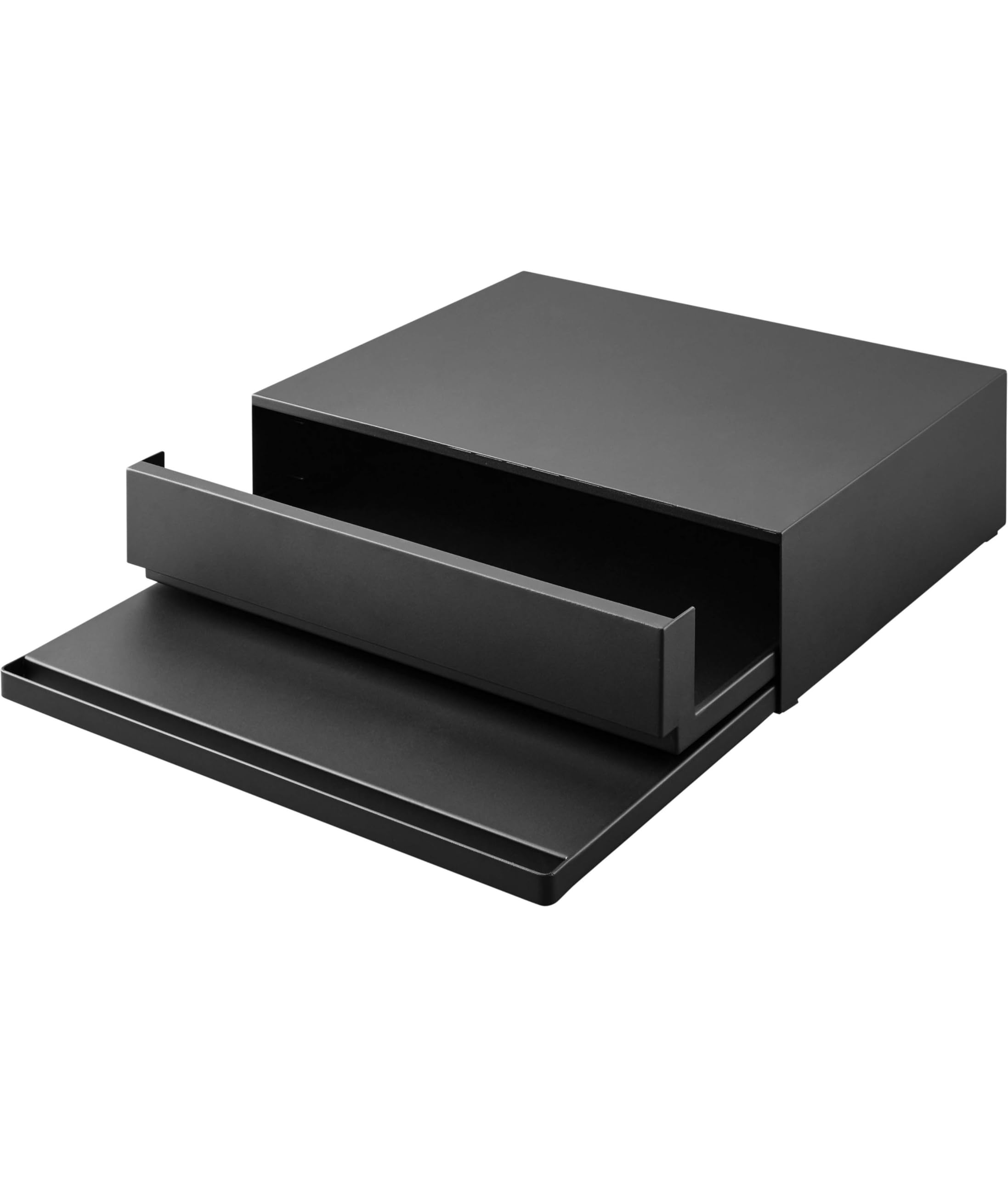 山崎実業(Yamazaki) 【 完成品 ストッパーのみ要取付 】 ツーウェイ キッチン 家電下引き出し ＆ スライドテーブル ブラック 約W45×D39.3～64×H13.5cm タワー tower