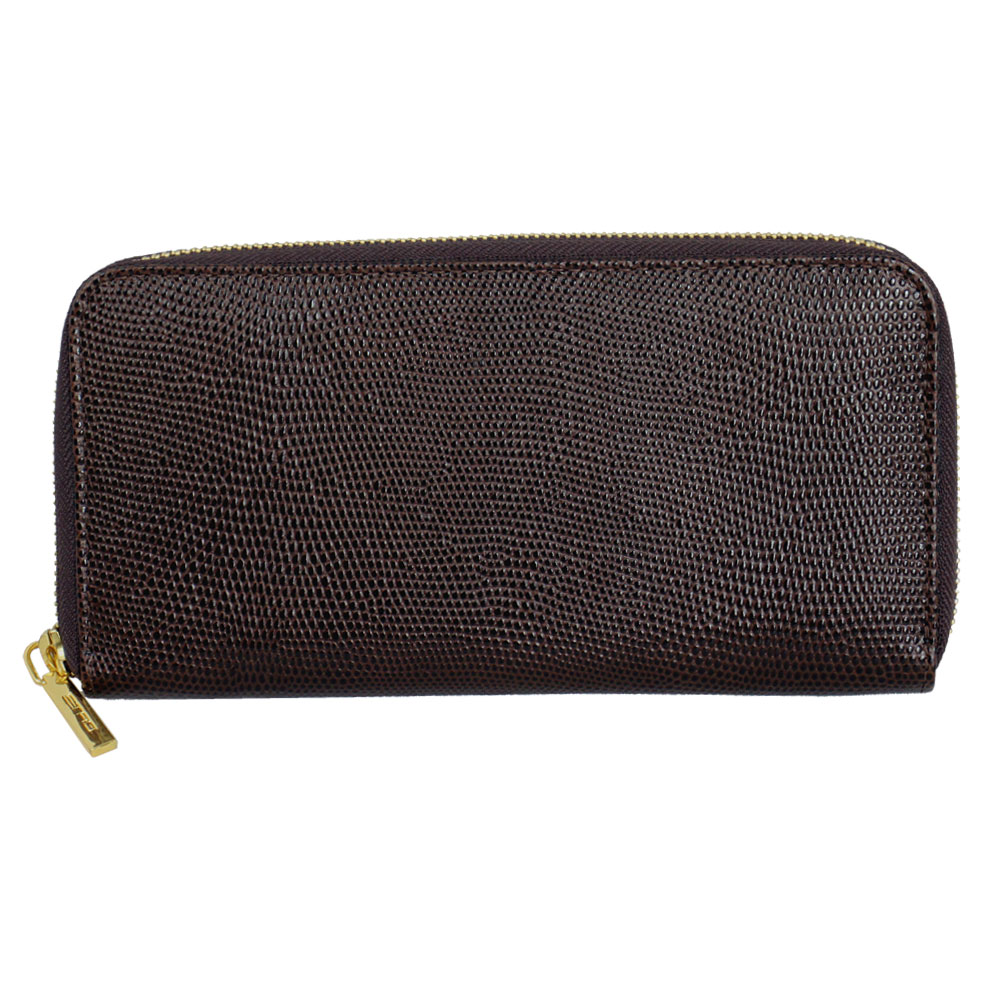 ラウンドファスナー長財布 型押しレザー ブラウン系 1G217 3947 7008