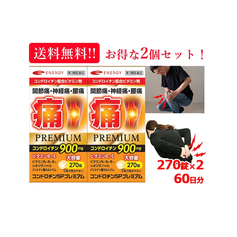 【第3類医薬品】 【2個セット】コンドロチンSPプレミアム 270錠×2セット 60日分 2ヶ月分 関節痛・神経痛・腰痛に医薬品が効く エナジー　コンドロイチン