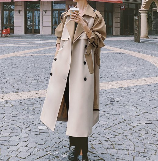 トレンチコート バイカラー レディース スプリングコート 春 秋 トレンチ シンプル アウター コート 羽織 大きいサイズ 長袖 韓国 コントラスト ロングコート ロング丈 トレンチコート バイカラー