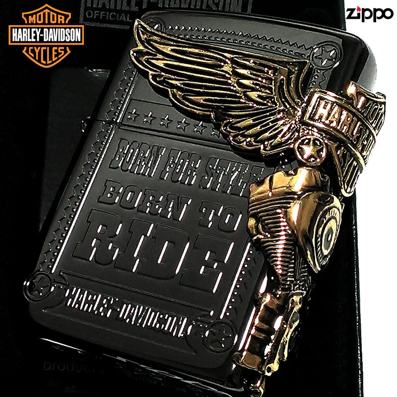 ジッポライター ハーレーダビッドソン ZIPPO ブラック チタン加工 かっこいい 3面大型メタル イーグル HARLEY-DAVIDSON 日本国内限定モデル ジッポー ギフト